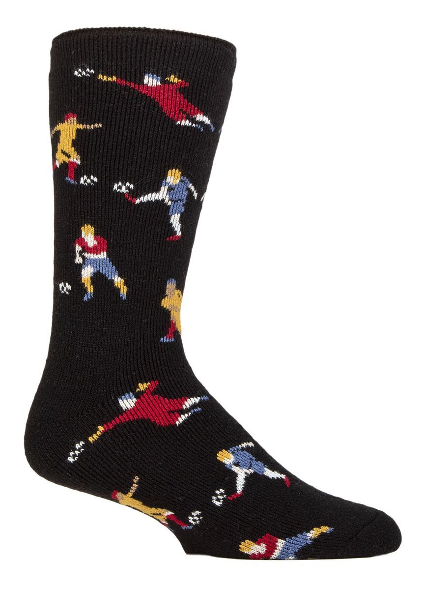 Herren Fun Hobby Socken | Heat Holders Lite | Novelty Fluffy Fleece gefüttert thermische Socken für den Winter - Fußball