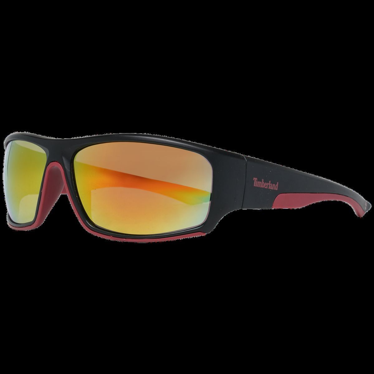 Sportliche schwarze Sonnenbrille mit verspiegelten Gläsern
