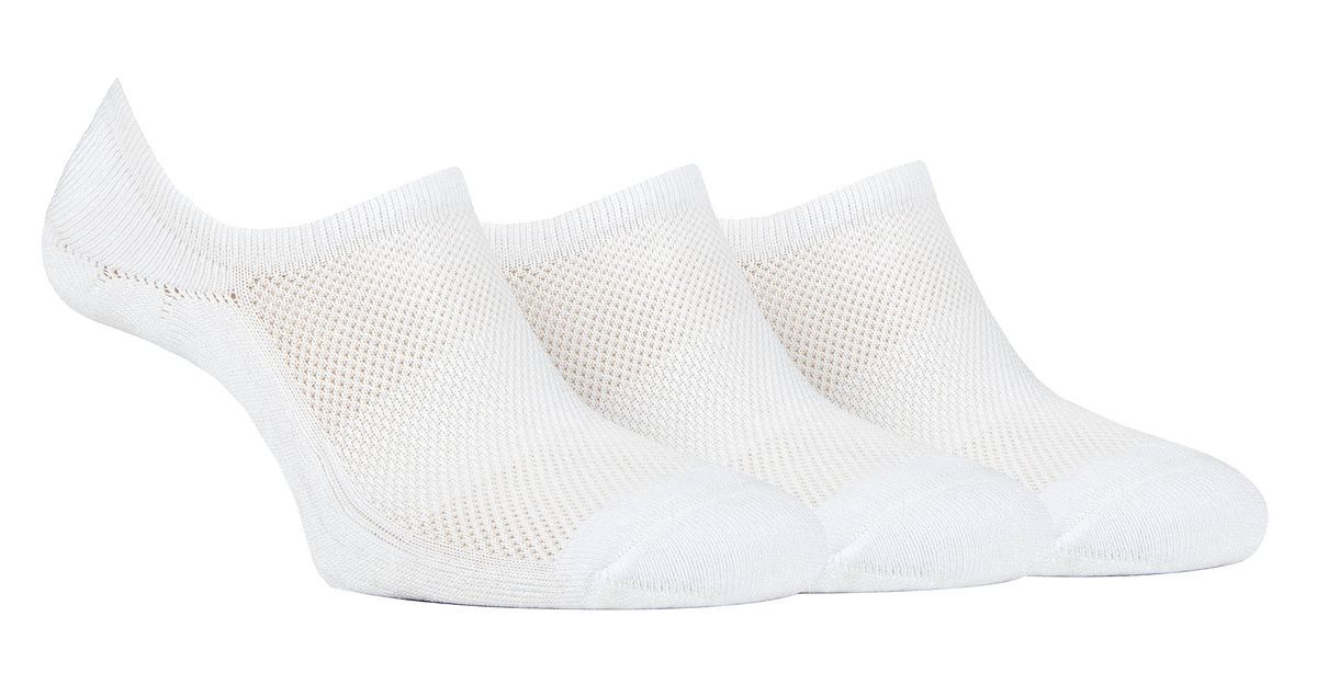 Damen Bamboo No Show Socken | Jeep | Atmungsaktiv Anti Blister gepolstert unsichtbare Socken mit Anti-Rutsch-Ferse Grip - Weiß