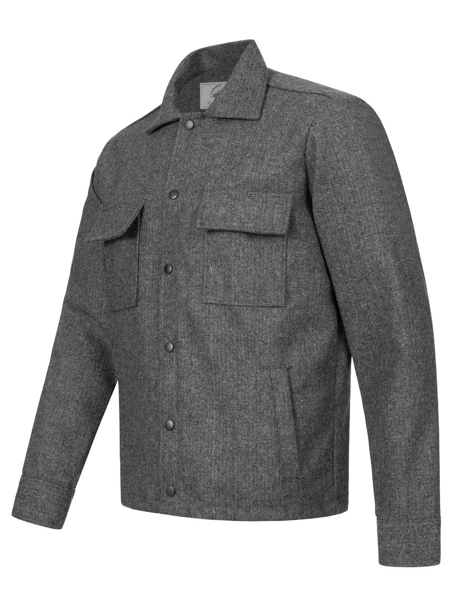 Flanell-Überhemd mit Fischgrätmuster