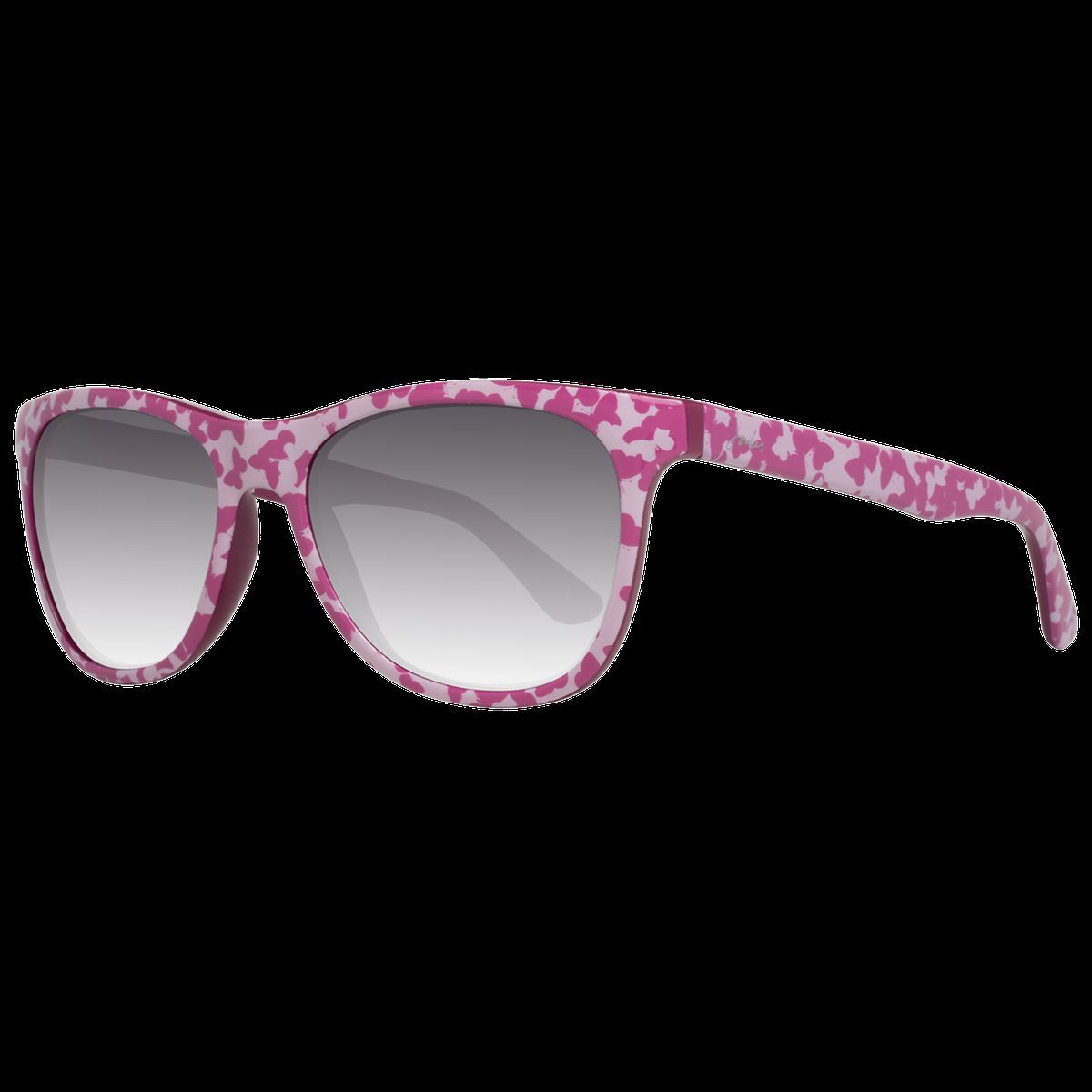 Ovale Sonnenbrille mit rosa Camouflage-Muster