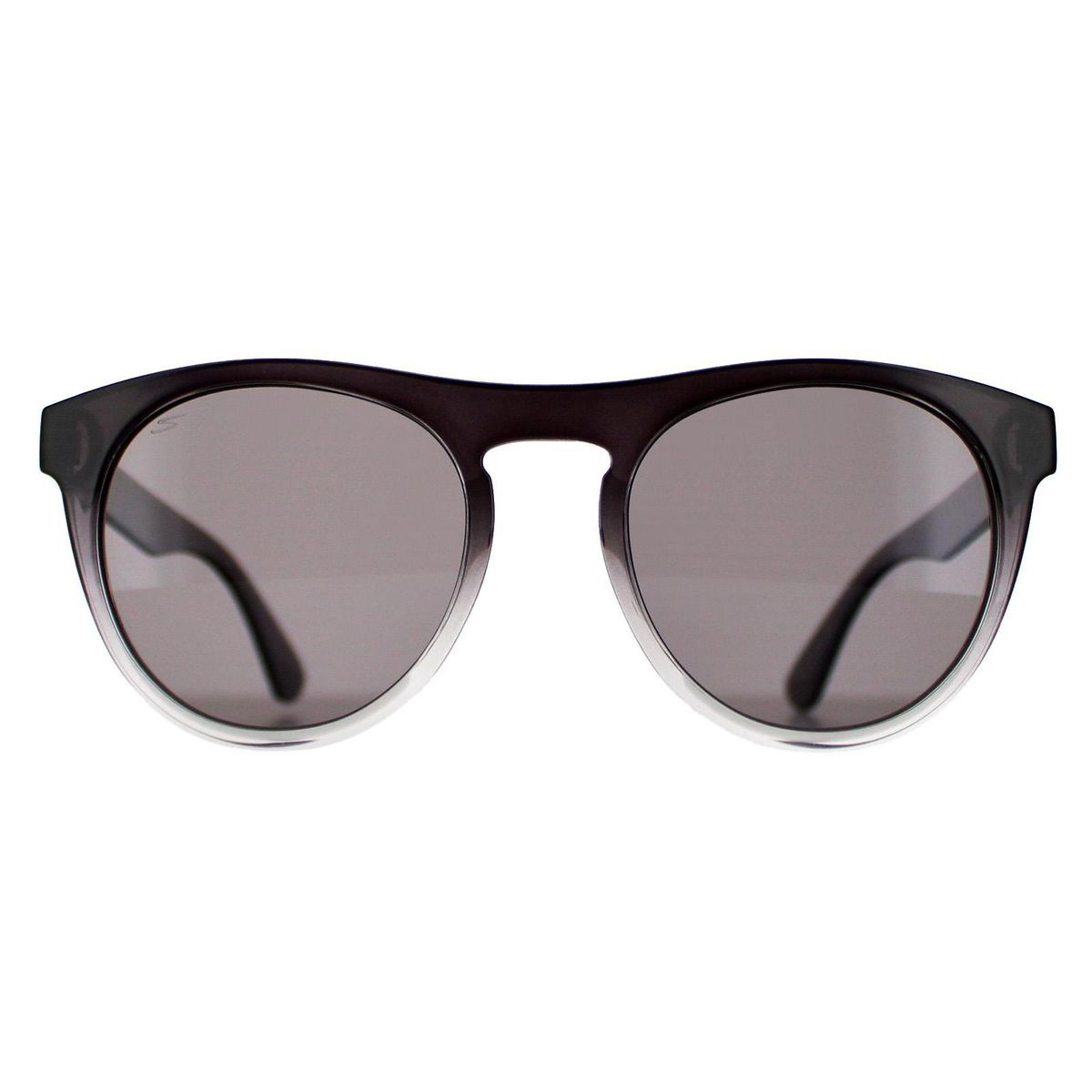 Serengeti Round Mens Shiny Black to Clear Saturn Polarized Smoke Kingman