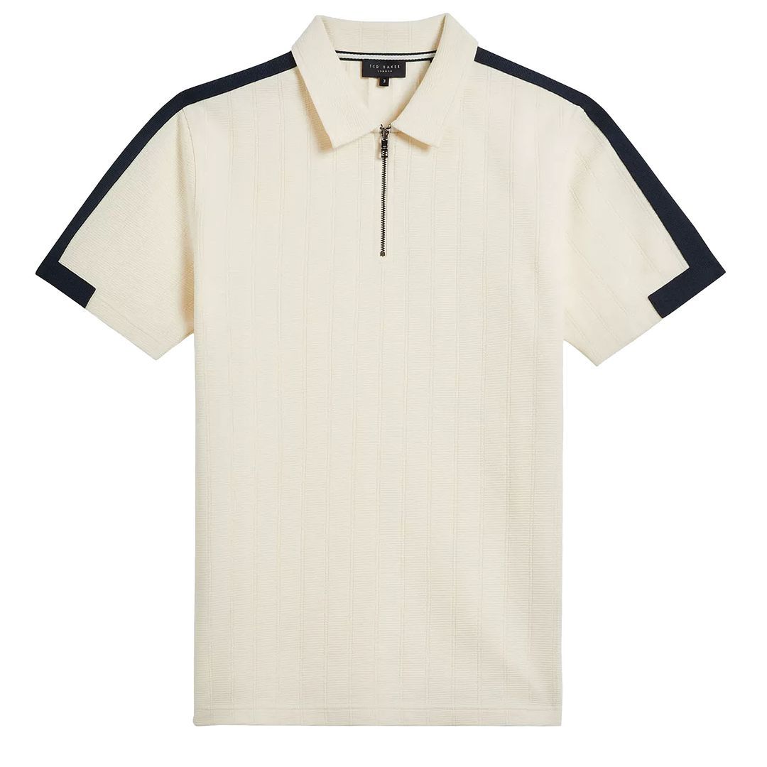 Herren Poloshirt mit Textur und Streifen