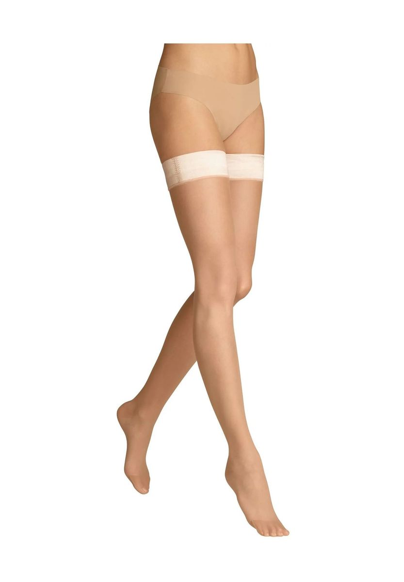 Transparente halterlose Strümpfe mit Band