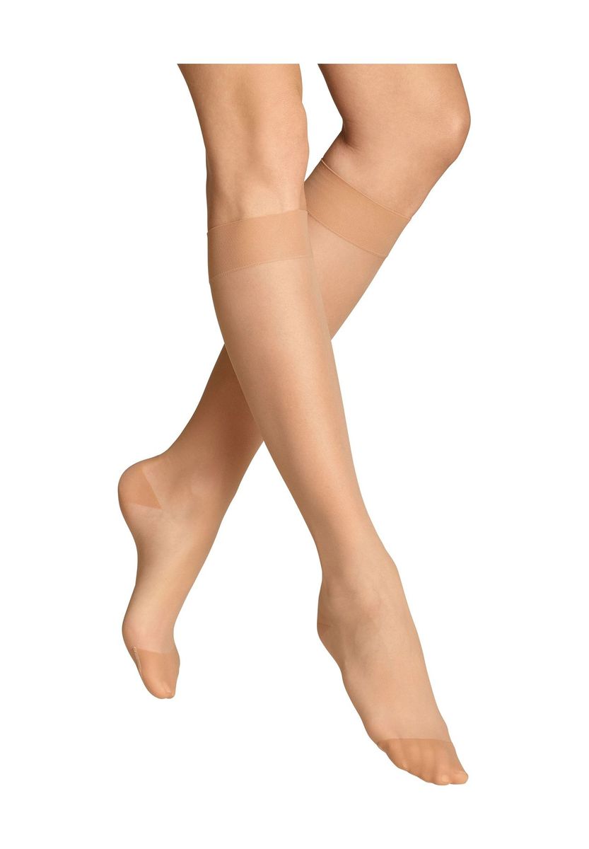 Transparente beige Kompressions-Kniestrümpfe