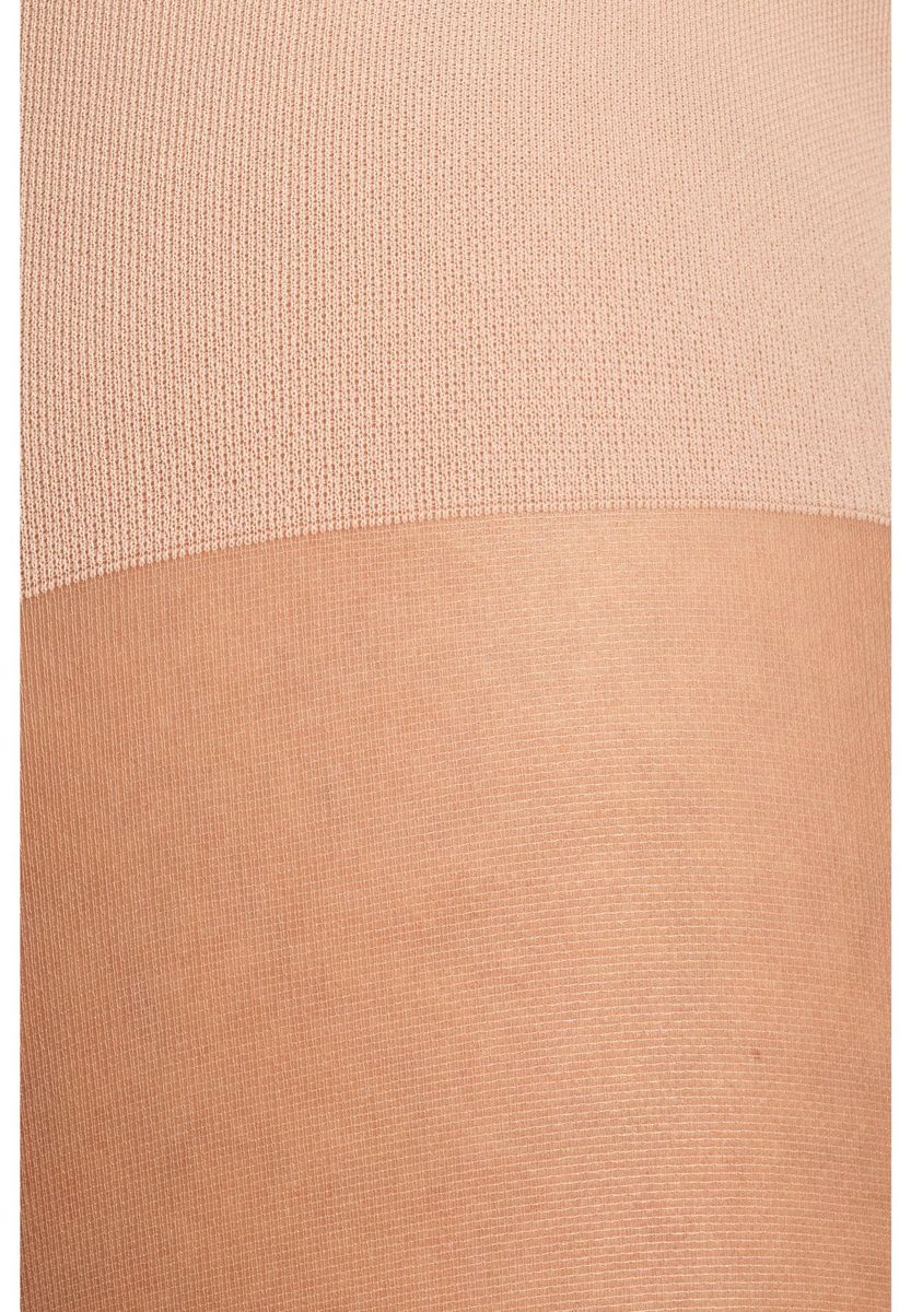Transparente beige halterlose Strümpfe