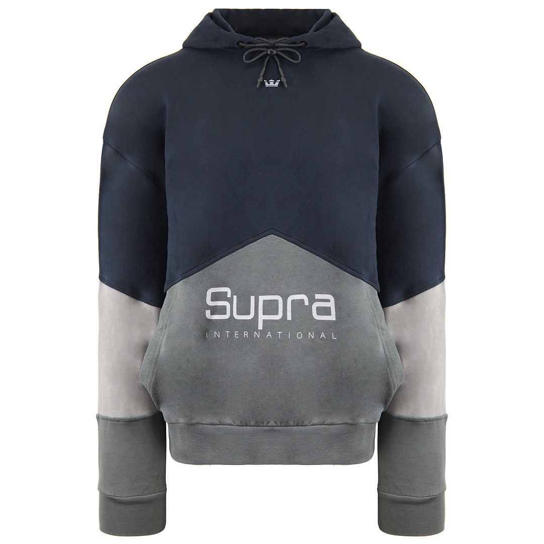 Colorblock Fleece-Kapuzenpullover