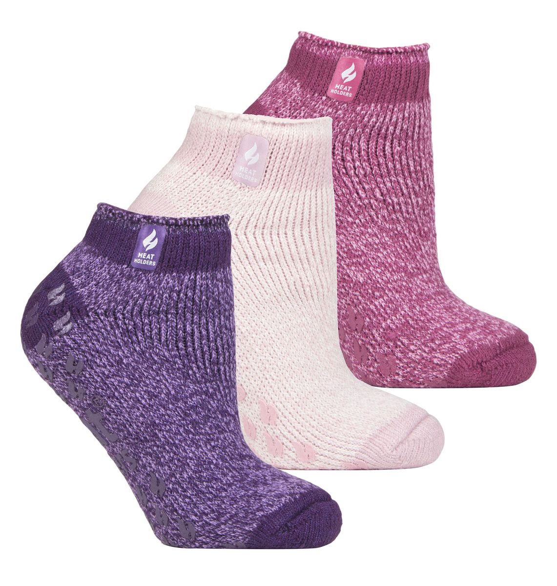 Wärmehalter - 3-Paar-Multipack Damen-Slipper-Socken mit Grippern - Pisa 2