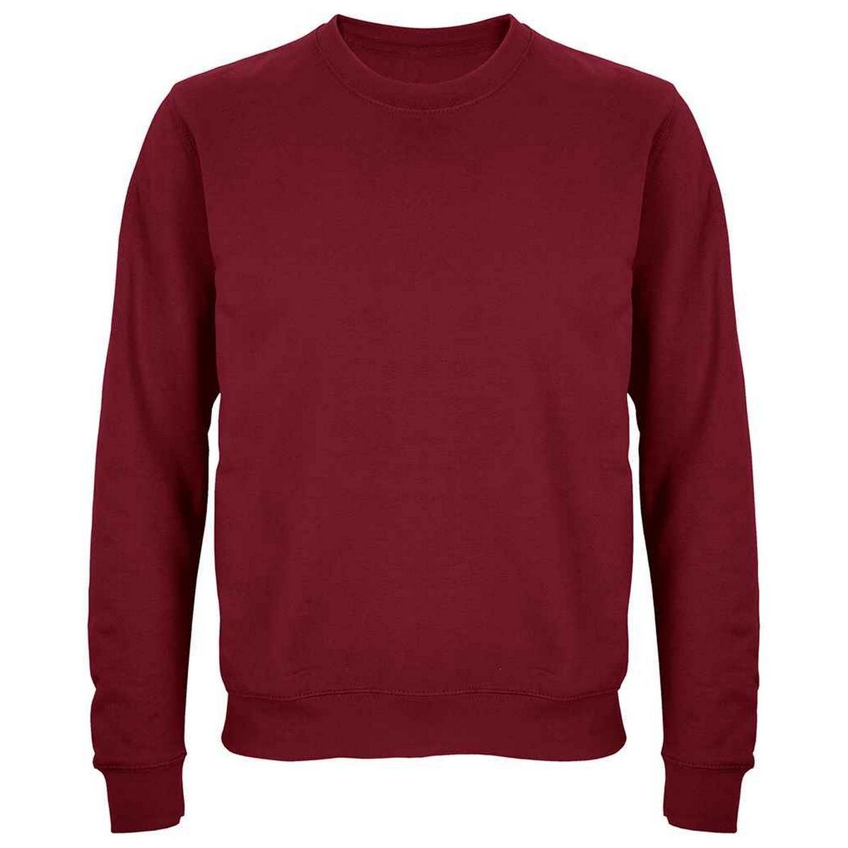 Burgunderrotes Unisex-Sweatshirt mit Rundhalsausschnitt