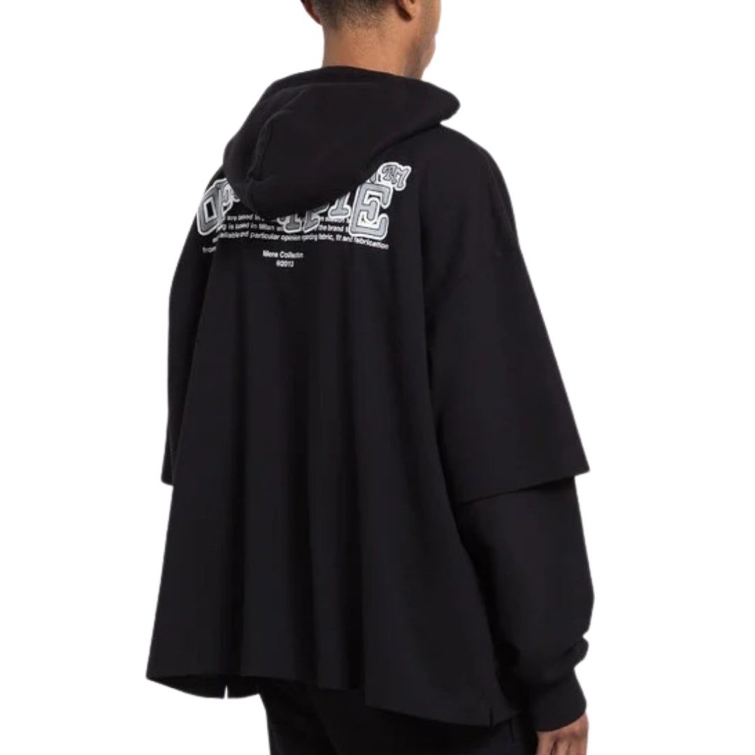 Hoodie mit doppellagigen Ärmeln und Logo