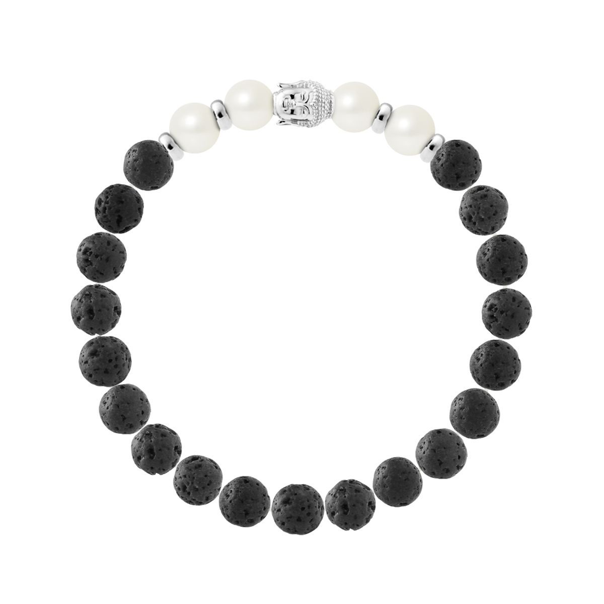 Lava Stein und Perlen Armband