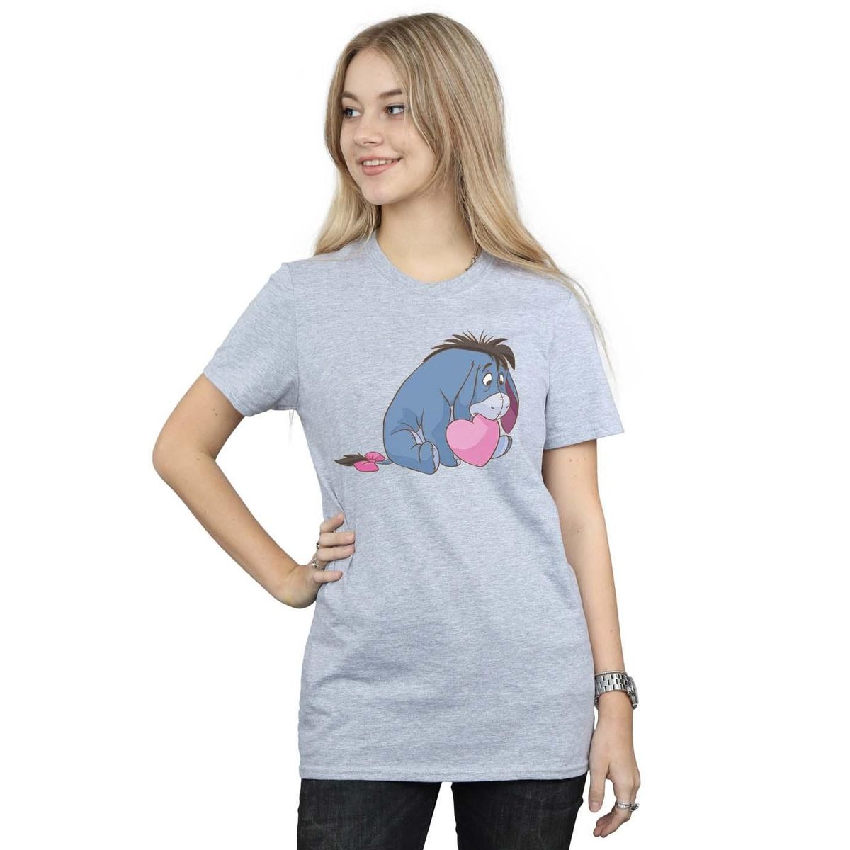I-Aah Herz-Grafik Baumwoll T-Shirt