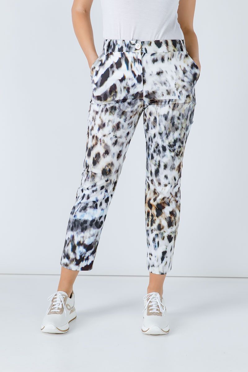 Figurbetonte Hose mit Animal-Print