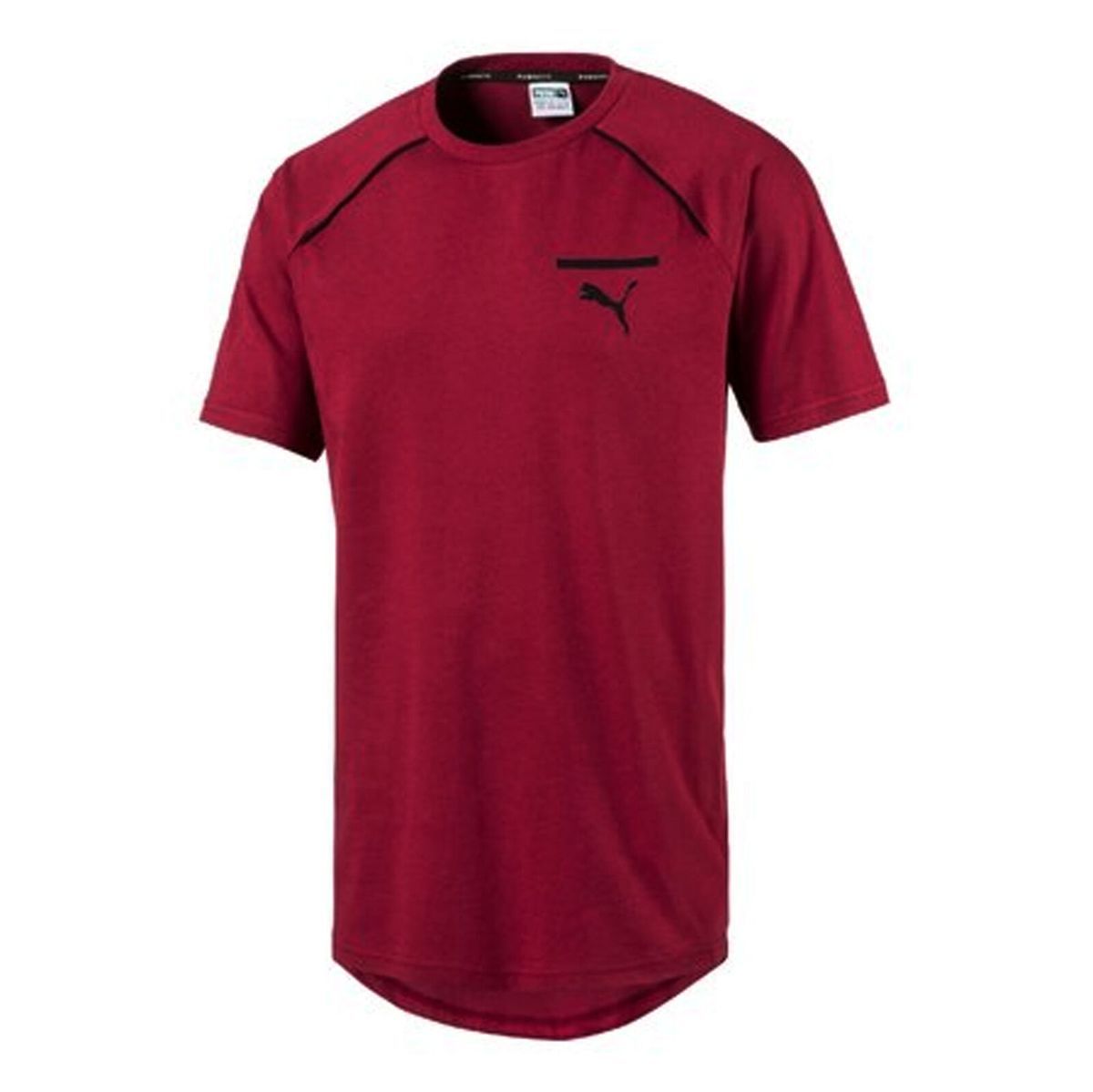 Burgunderfarbenes Herren Freizeit T-Shirt