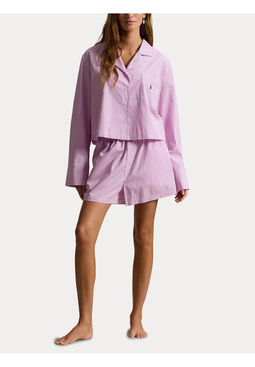 Gestreiftes Pyjama-Set aus Baumwollpopeline