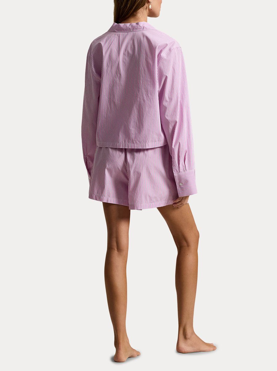 Gestreiftes Pyjama-Set aus Baumwollpopeline