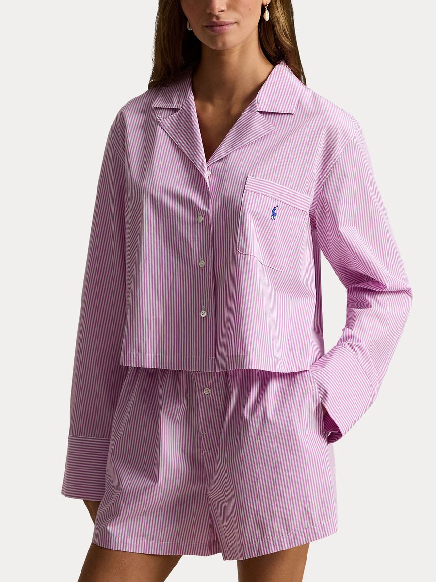 Gestreiftes Pyjama-Set aus Baumwollpopeline