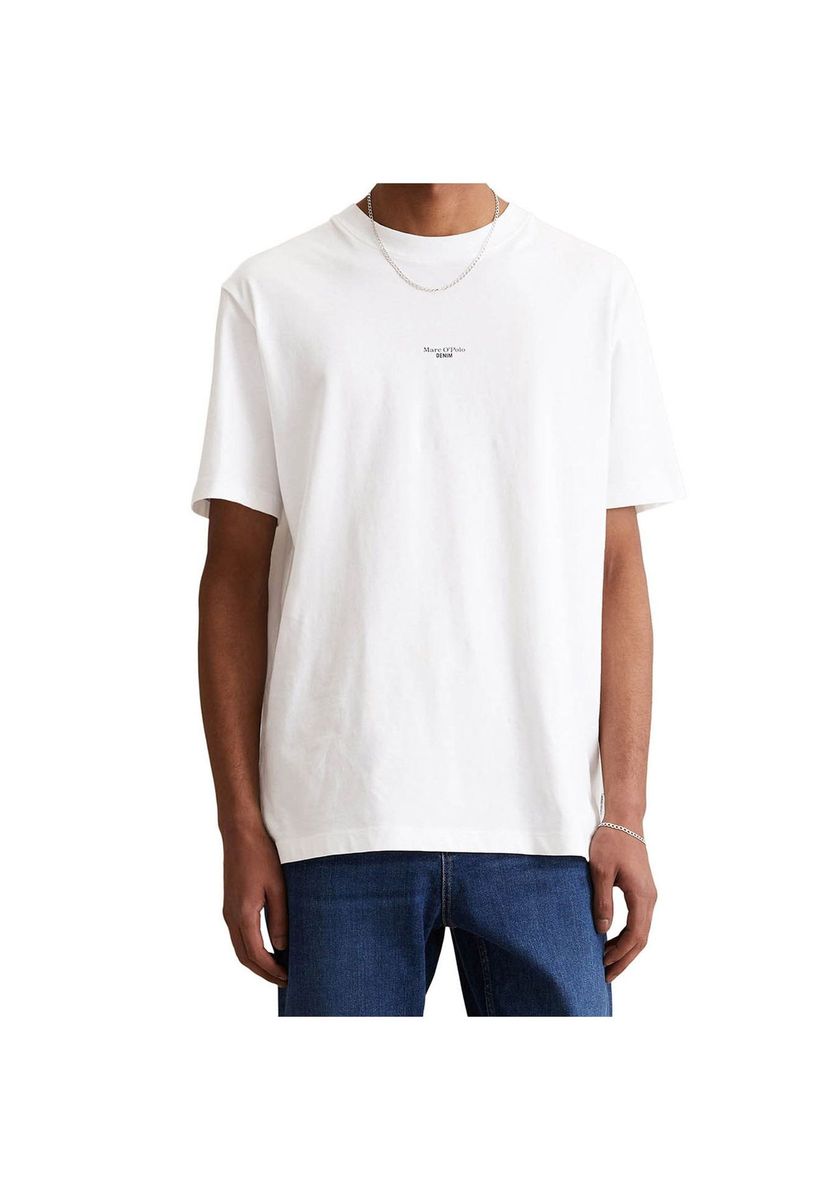 Marc O'Polo DENIM Sleeve T-Shirt, Relaxed Fit, Bio-Baumwolle, für Herren, weiß, S