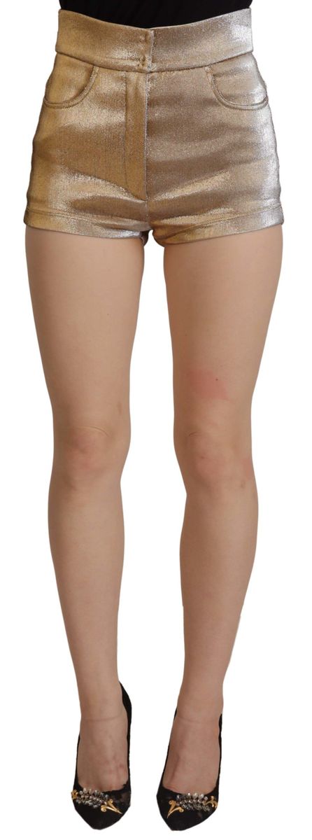 Metallic High-Waisted Hotpants