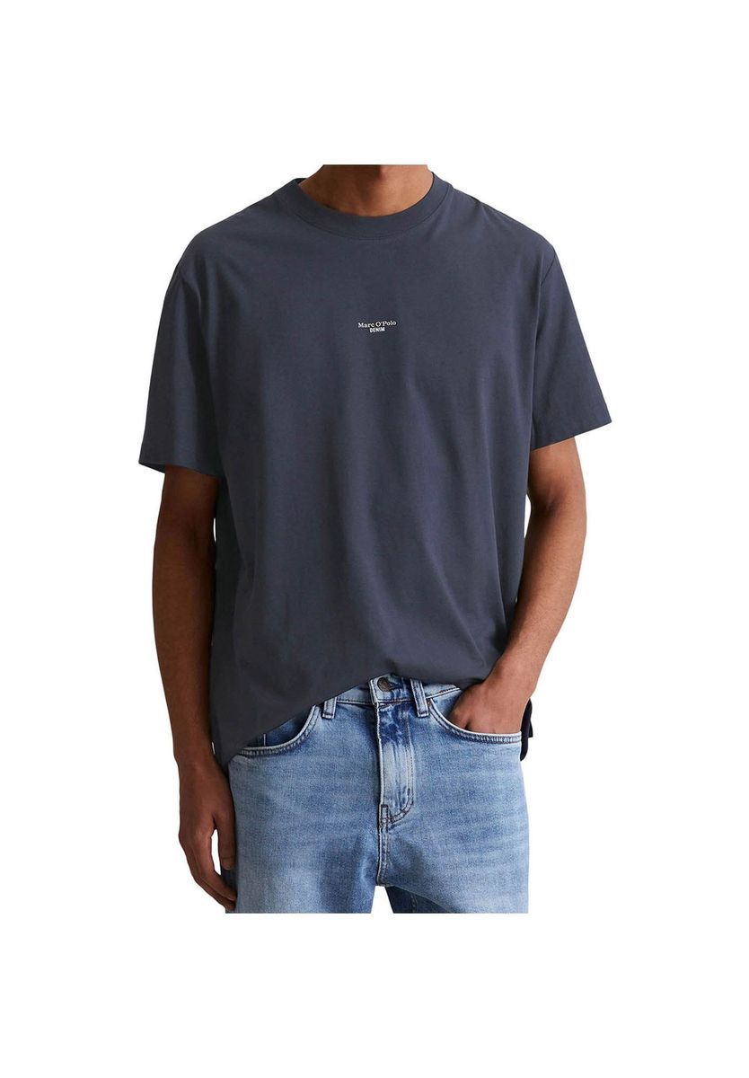 Marc O'Polo DENIM Sleeve T-Shirt, Relaxed Fit, Bio-Baumwolle, für Herren, blau, M