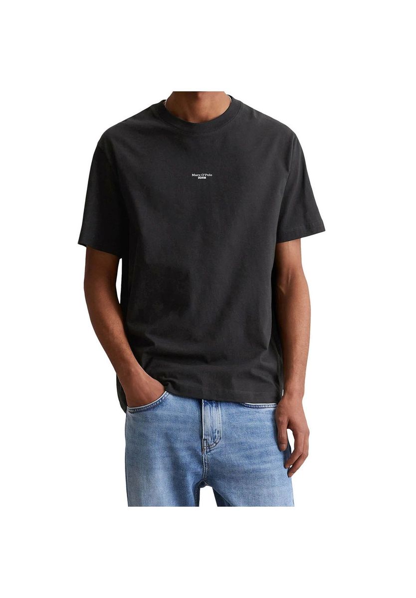 Marc O'Polo DENIM Sleeve T-Shirt, Relaxed Fit, Bio-Baumwolle, für Herren, schwarz, S