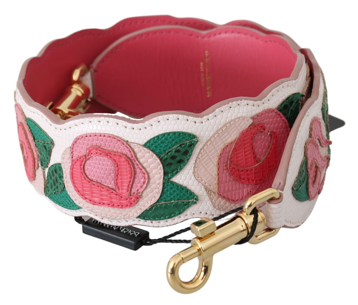 Lederhandtaschenriemen mit floralen Applikationen