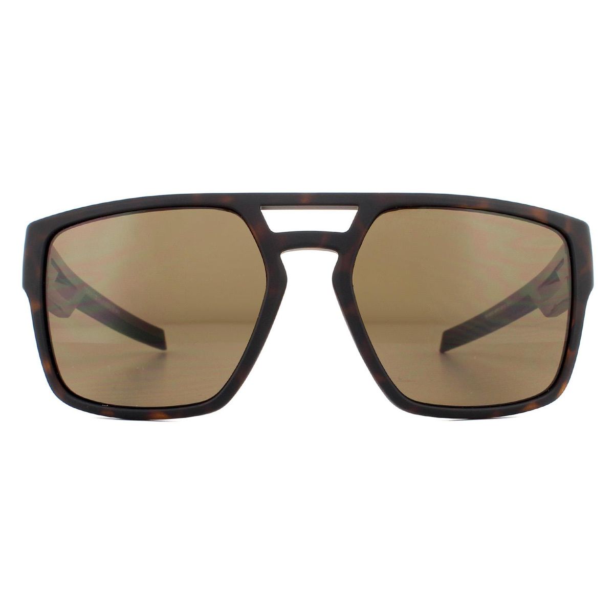 Quadratische Havana-Sonnenbrille mit braunen Gläsern