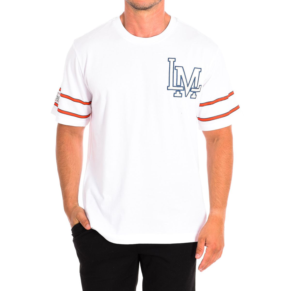 Marineblaues T-Shirt im Baseball-Stil mit Grafik