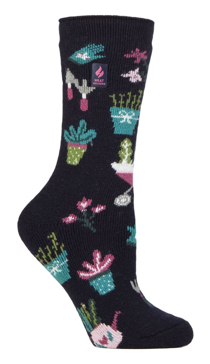 Womens Fun Hobby Socken | Heat Holders Lite | Novelty Winter Fleece gefüttert Thermosocken - Green Fingers