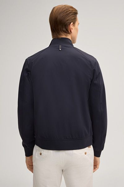 Marineblaue Blouson Pablo Nylon Stretch Jacke mit Stehkragen