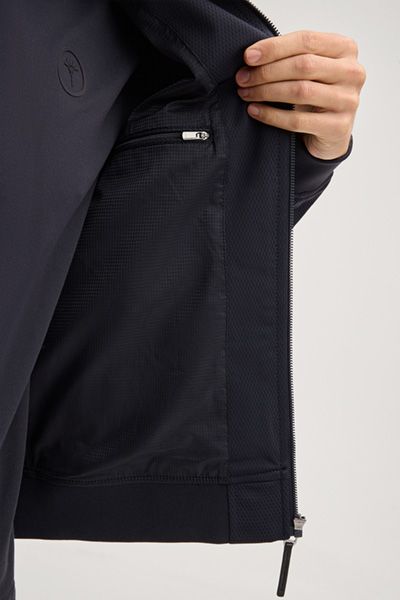 Marineblaue Blouson Pablo Nylon Stretch Jacke mit Stehkragen