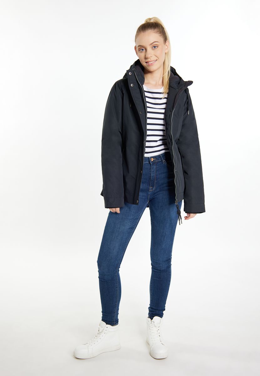 Klassische Wattierte Outdoor-Jacke mit Kapuze