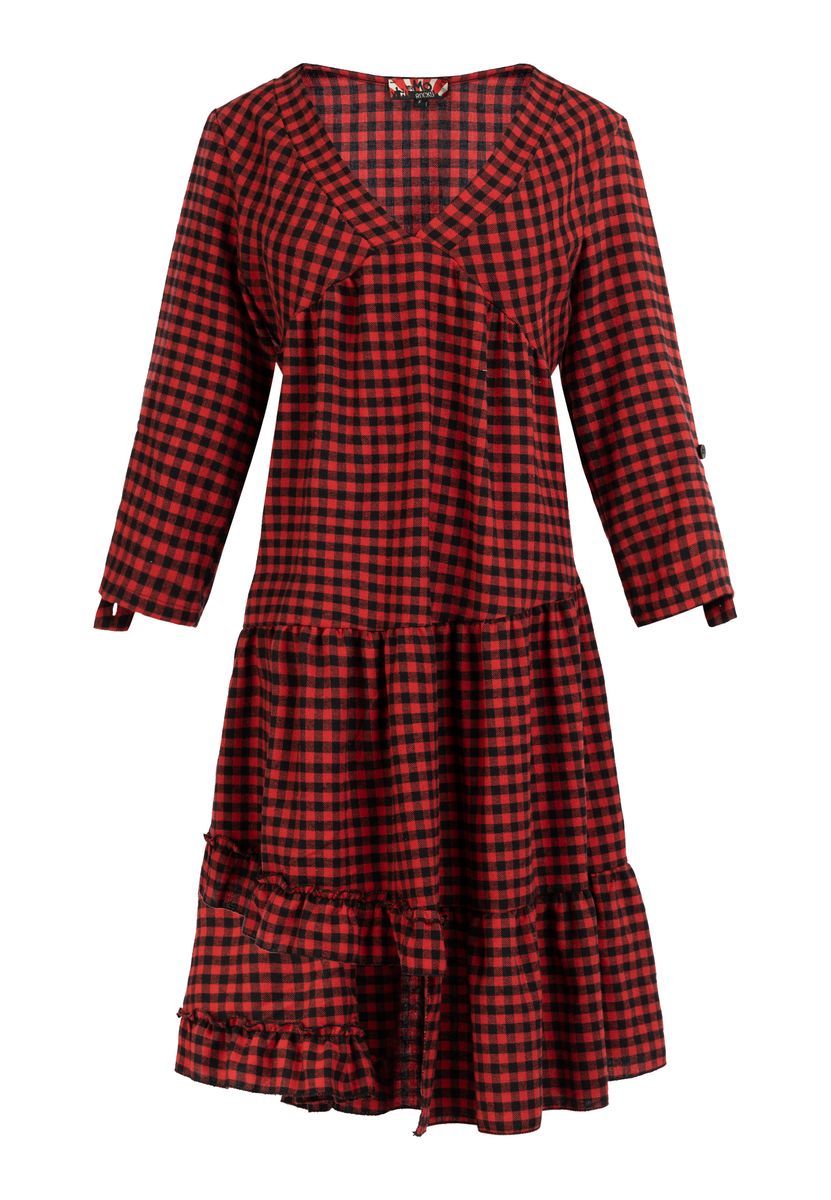 Mymo Midikleid Damen schwarz/rot