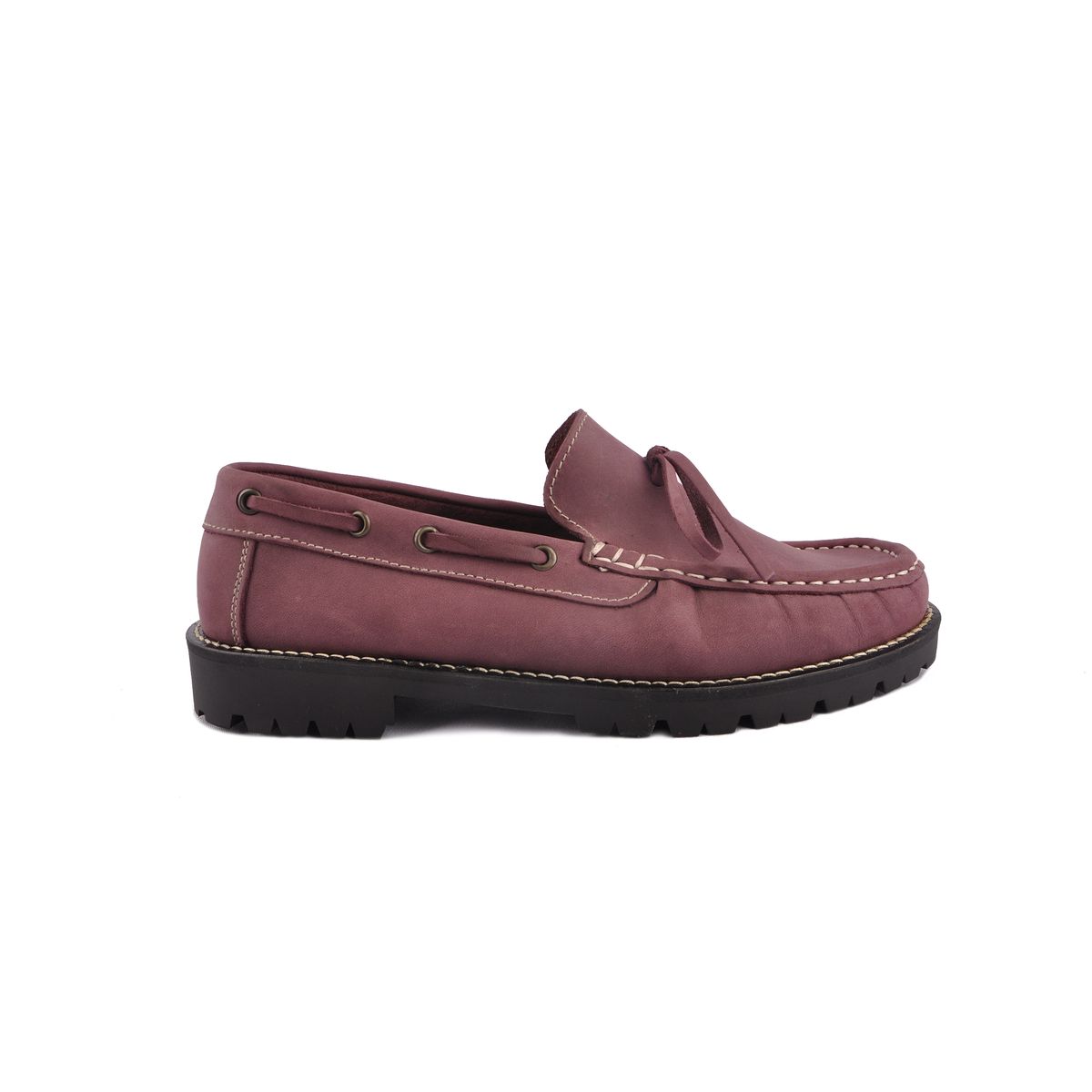 Burgunderrote Penny Loafer aus Leder