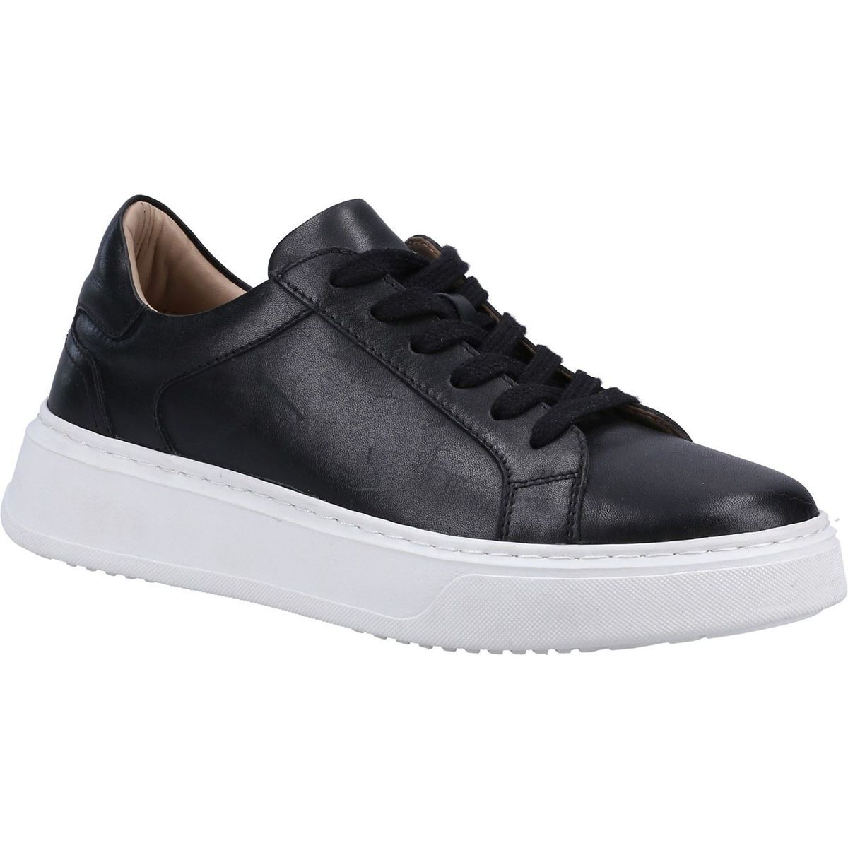 Hush Puppies Camille Leder Damen Schwarz Turnschuhe