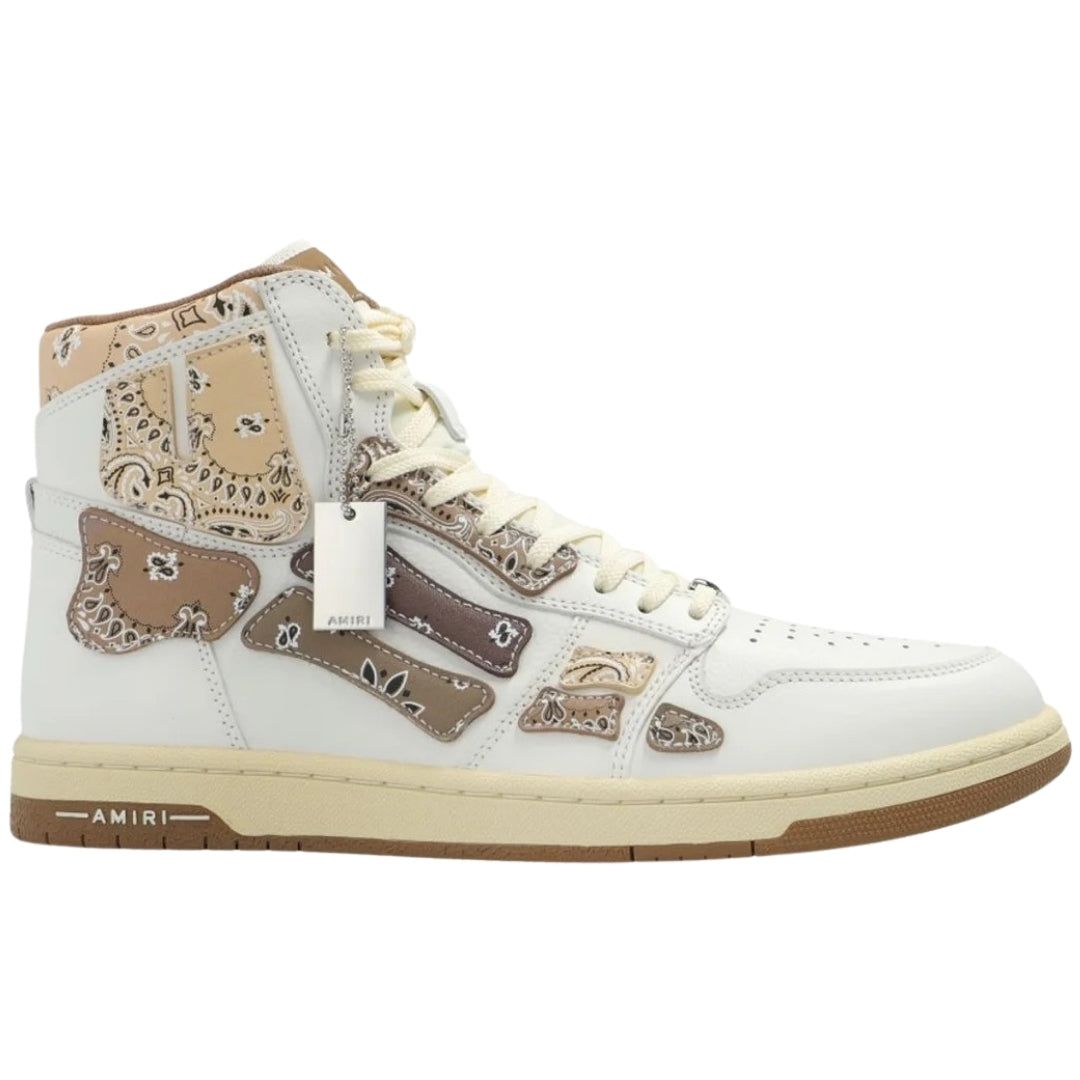 Leder High-Top-Sneakers mit Bandana-Details