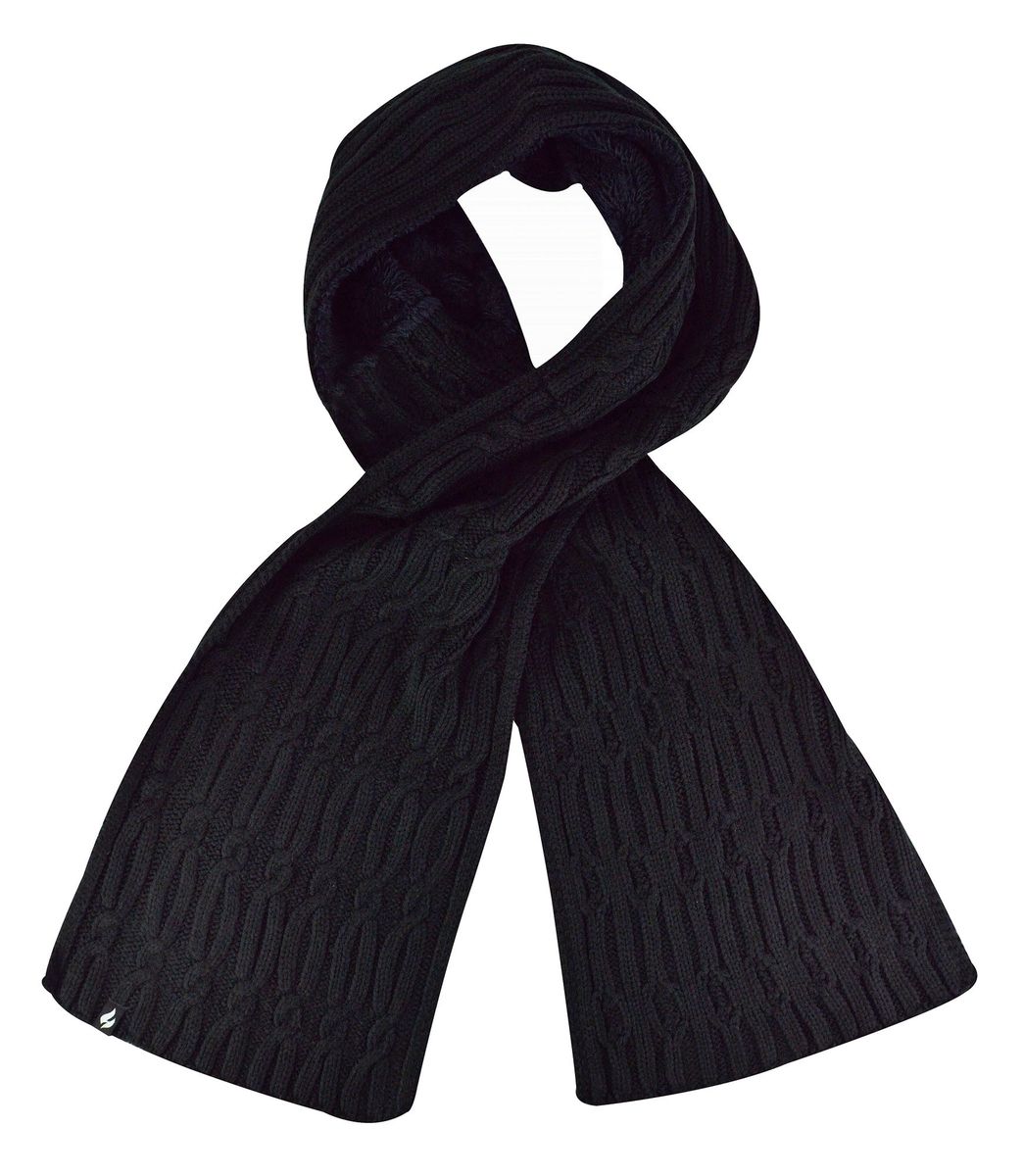 Luxus-Fleece-Winterschal für Damen | Wärmehalter | Thermo-Modeschal für Damen, Schwarz