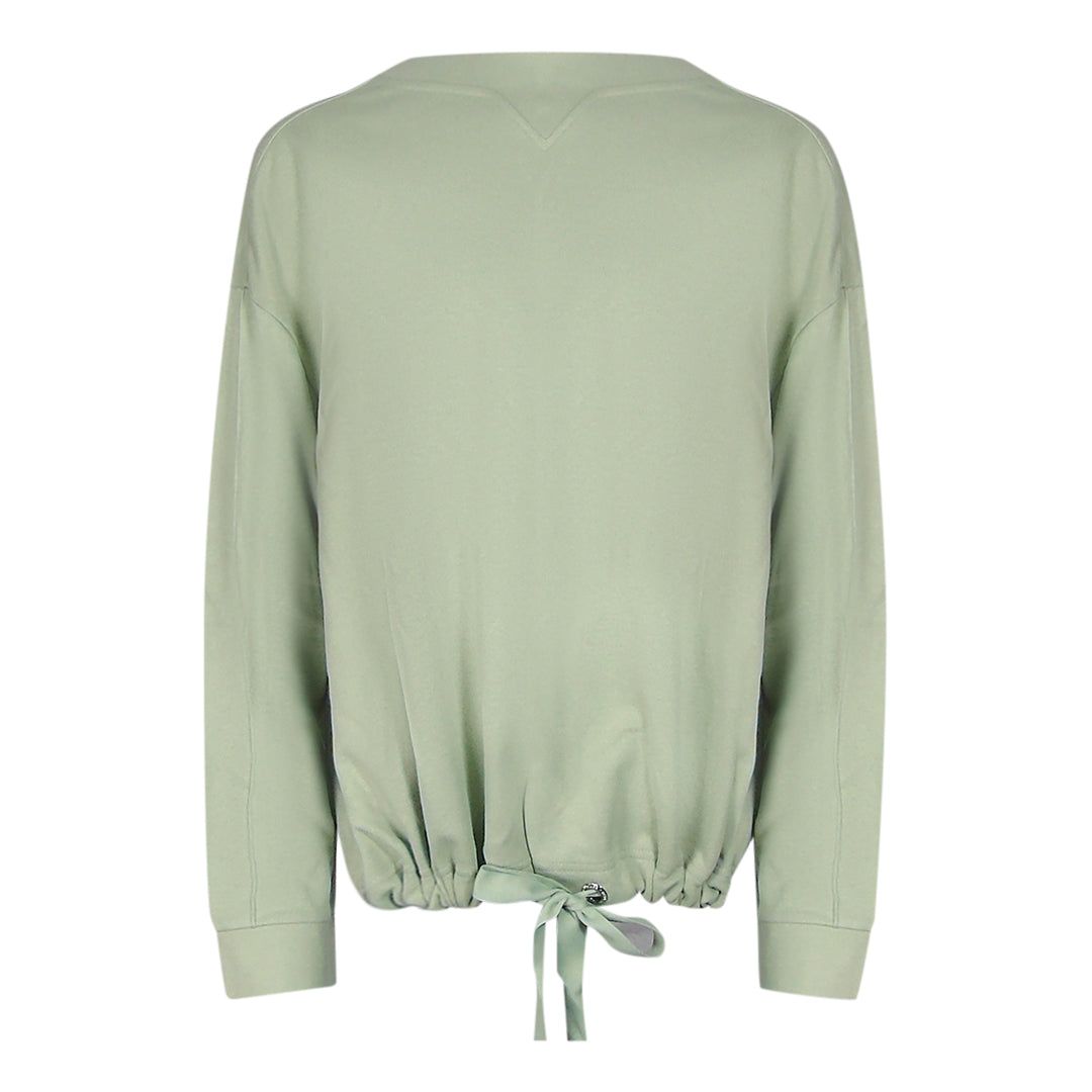 Grünes Oversize-Sweatshirt mit Kordelzugsaum