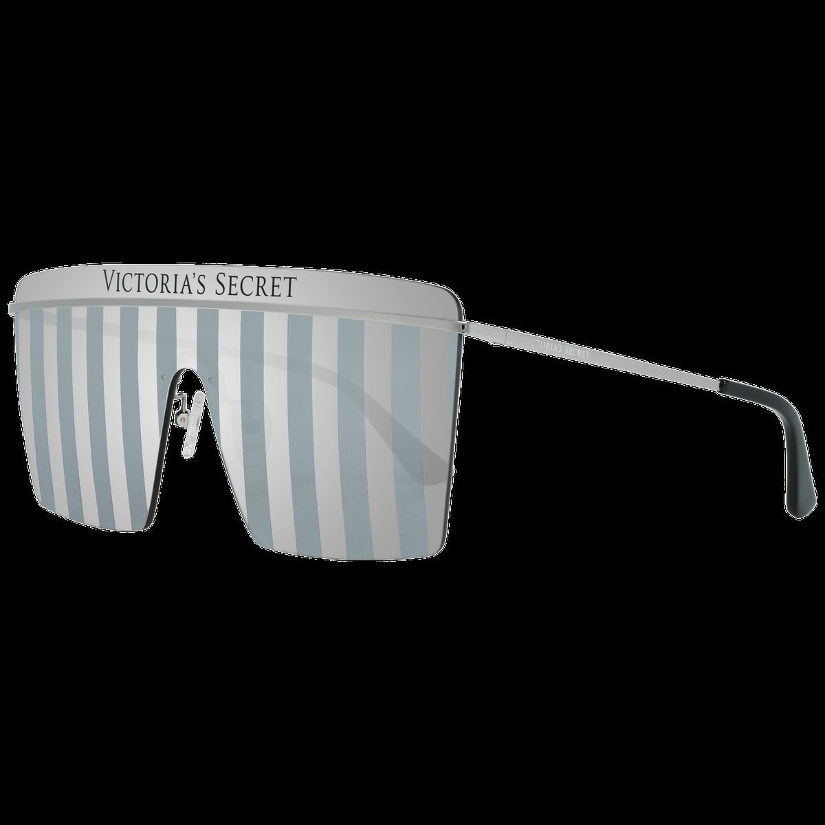 Silberne Monoblock-Schild-Sonnenbrille