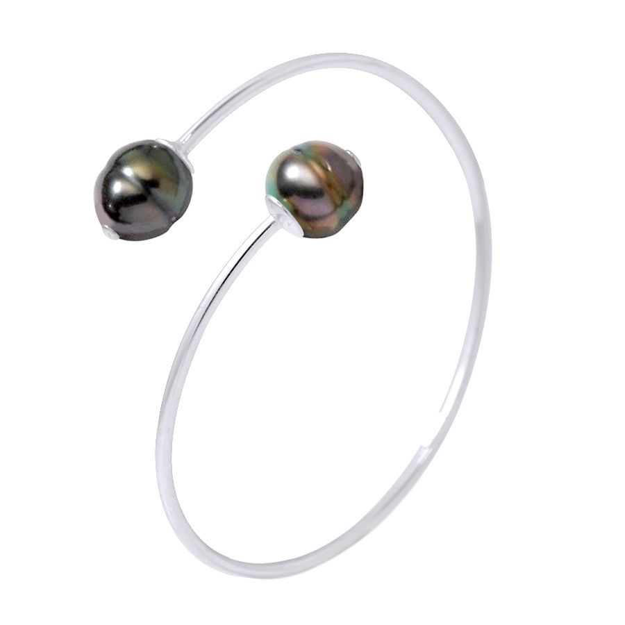 Tahitiperle Armreif aus Sterlingsilber