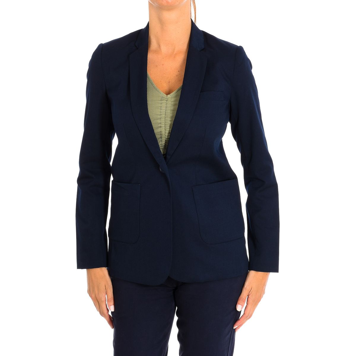 Marineblauer, taillierter Blazer mit Reverskragen