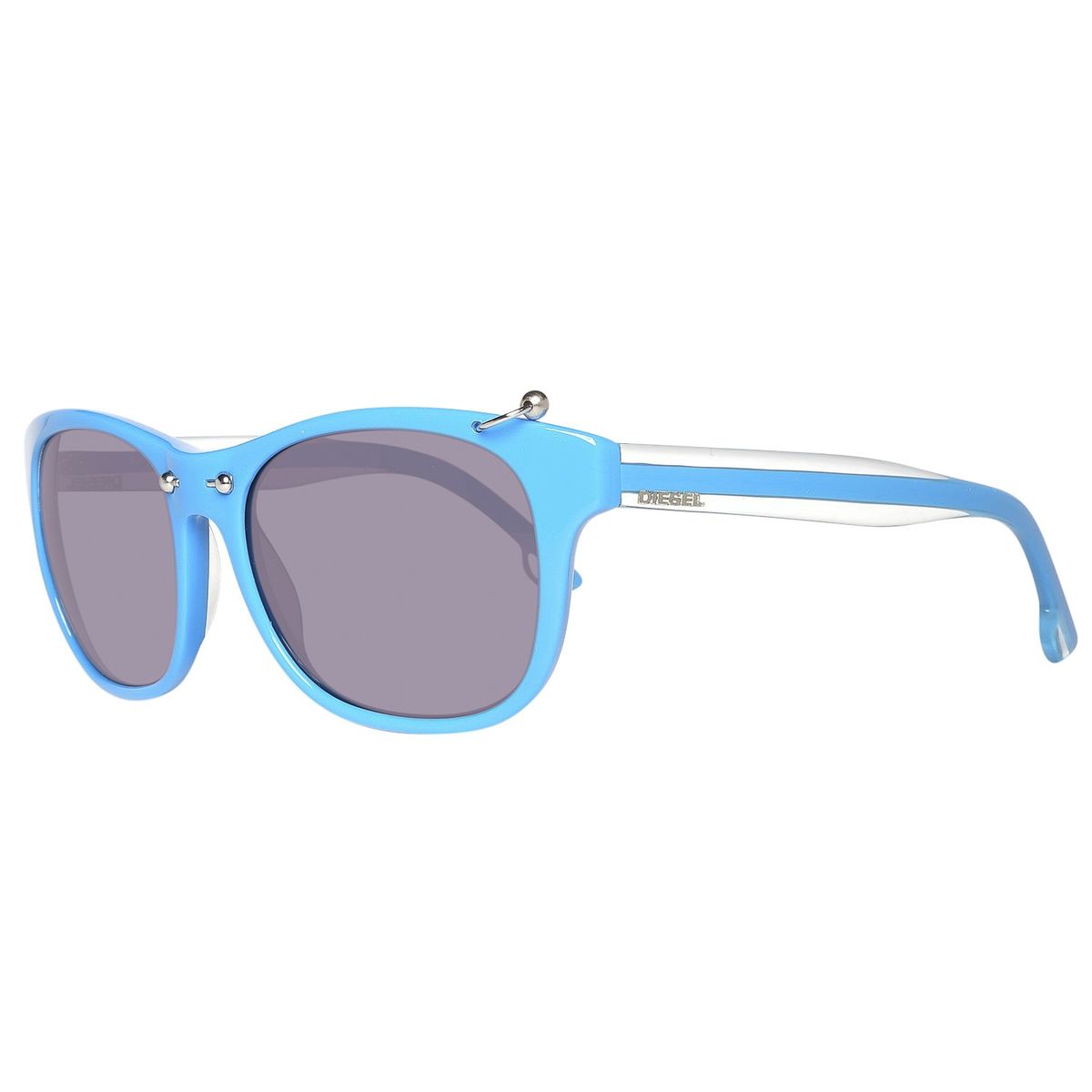 Ovale Acetat-Sonnenbrille mit Piercing-Detail