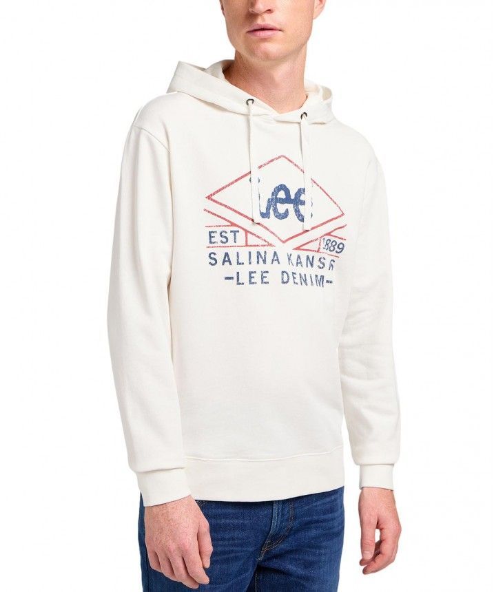 Kapuzenpullover mit Grafikprint aus Baumwollmischung