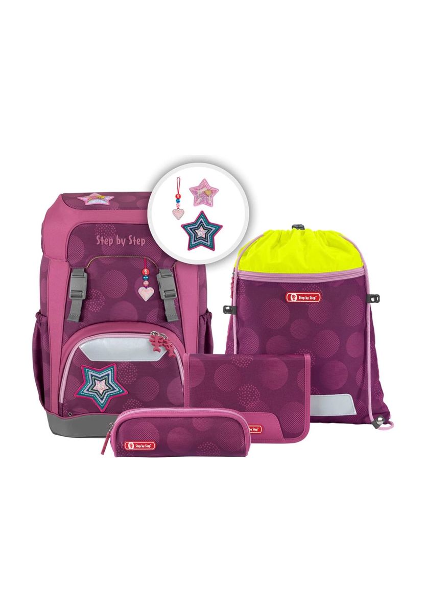 Leichtes lila Schulrucksack-Set