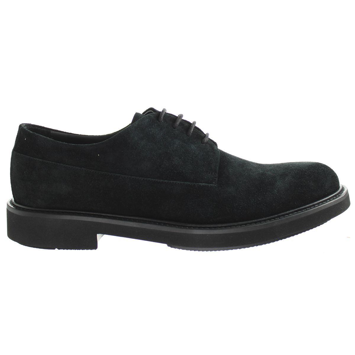 Schwarze Derby Schuhe aus Wildleder