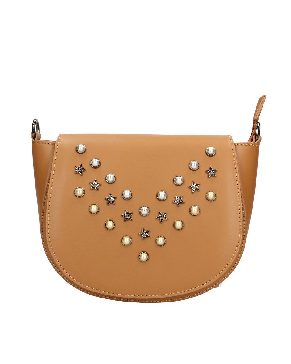 Leder-Umhängetasche mit Nietendetails