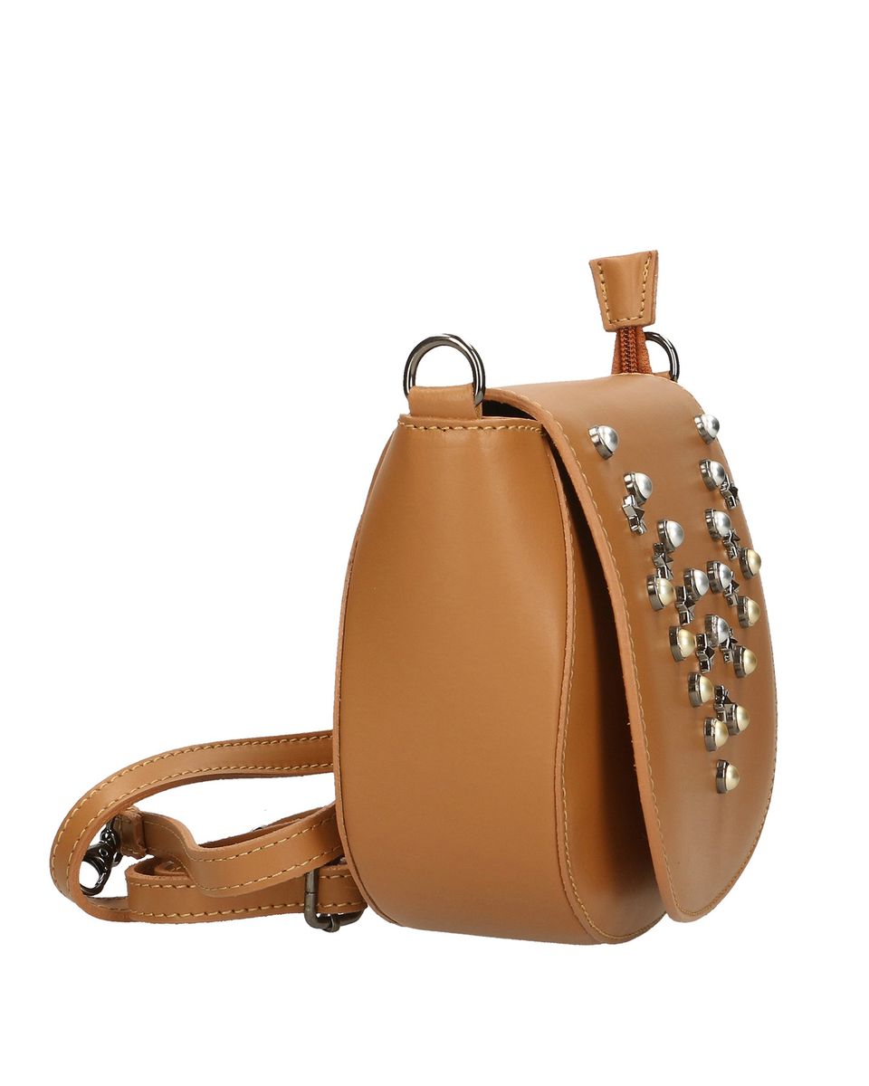 Besetzte Leder-Satteltasche zum Umhängen