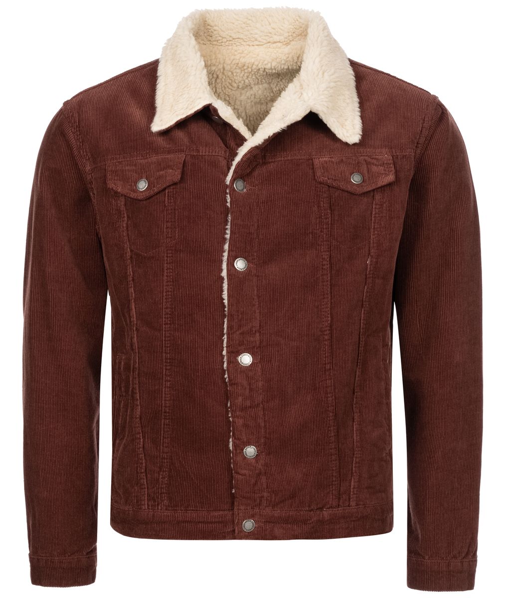 Herren Cordjacke mit Teddyfellkragen
