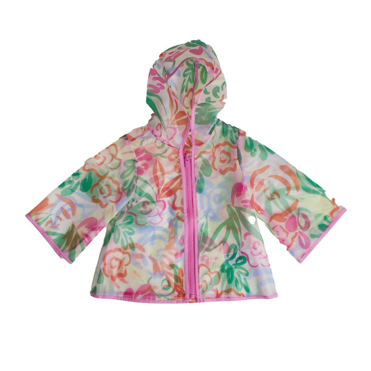 Regenjacke mit Blumenmuster und Kapuze
