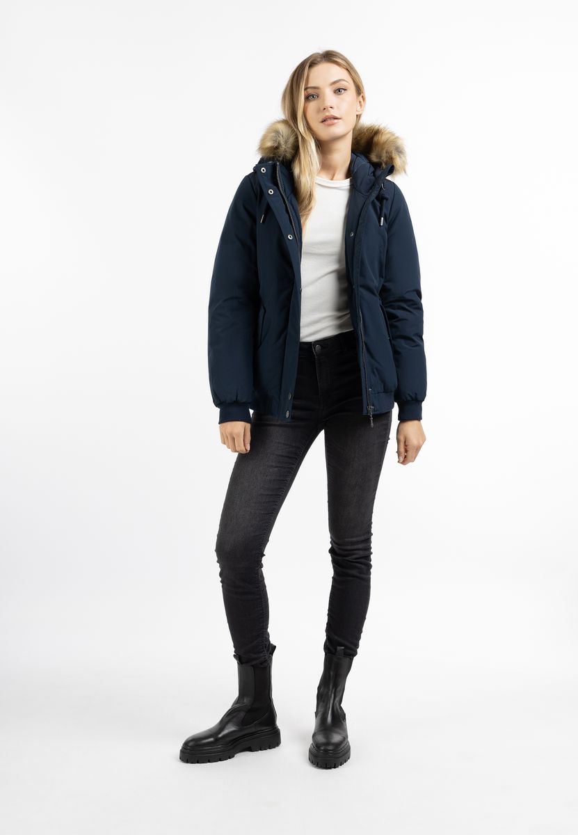 Dreimaster Winterblouson mit Kunstfellbesatz Damen Dunkelmarine
